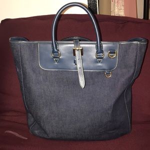 Dooney and Bourke Denim Leather handles handbag